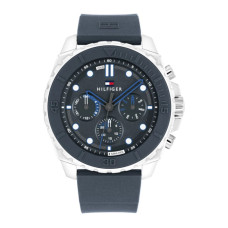 Tommy Hilfiger Morgan Ανδρικό Ρολόι 50mm Χρονογράφος Μπαταρίας με Μπλε Καουτσούκ Λουράκι
